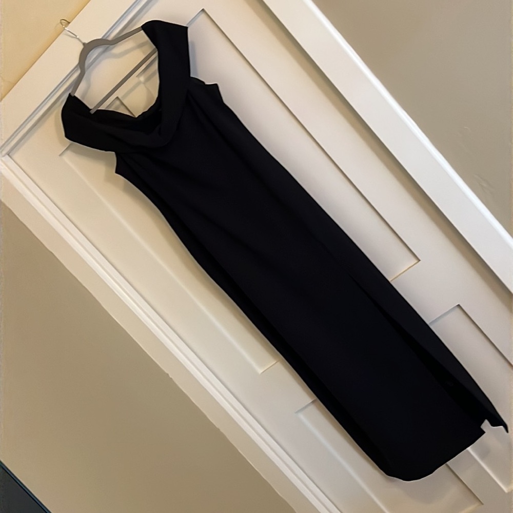 MSK Black Off Shoulder Long Gown Split on side 16